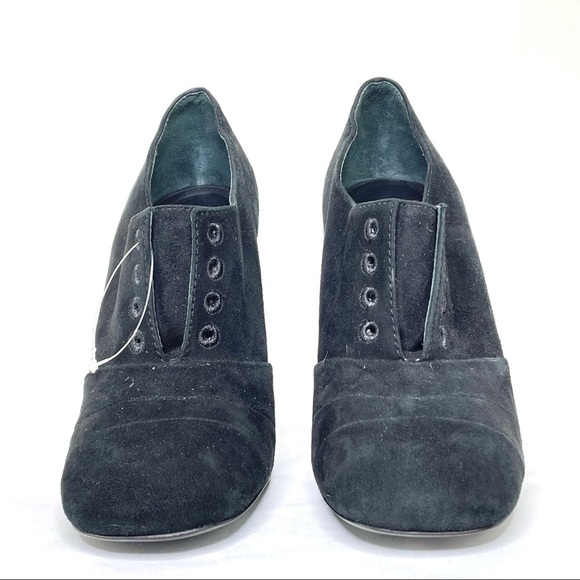 NWOT Tory Burch Stella Black Suede Laceless Solid Oxford Booties Sz 8.5 - Picture 7 of 12